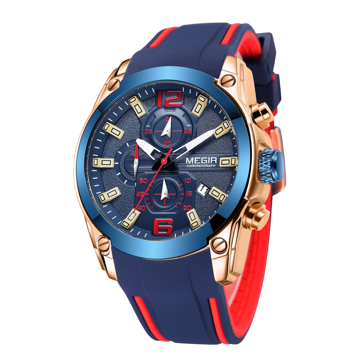 MEGIR Sport Watch Silicone Strap Chronograph Men Quartz Military Watch Waterproof Wrist Watches Relogio Masculino Man Clock-9