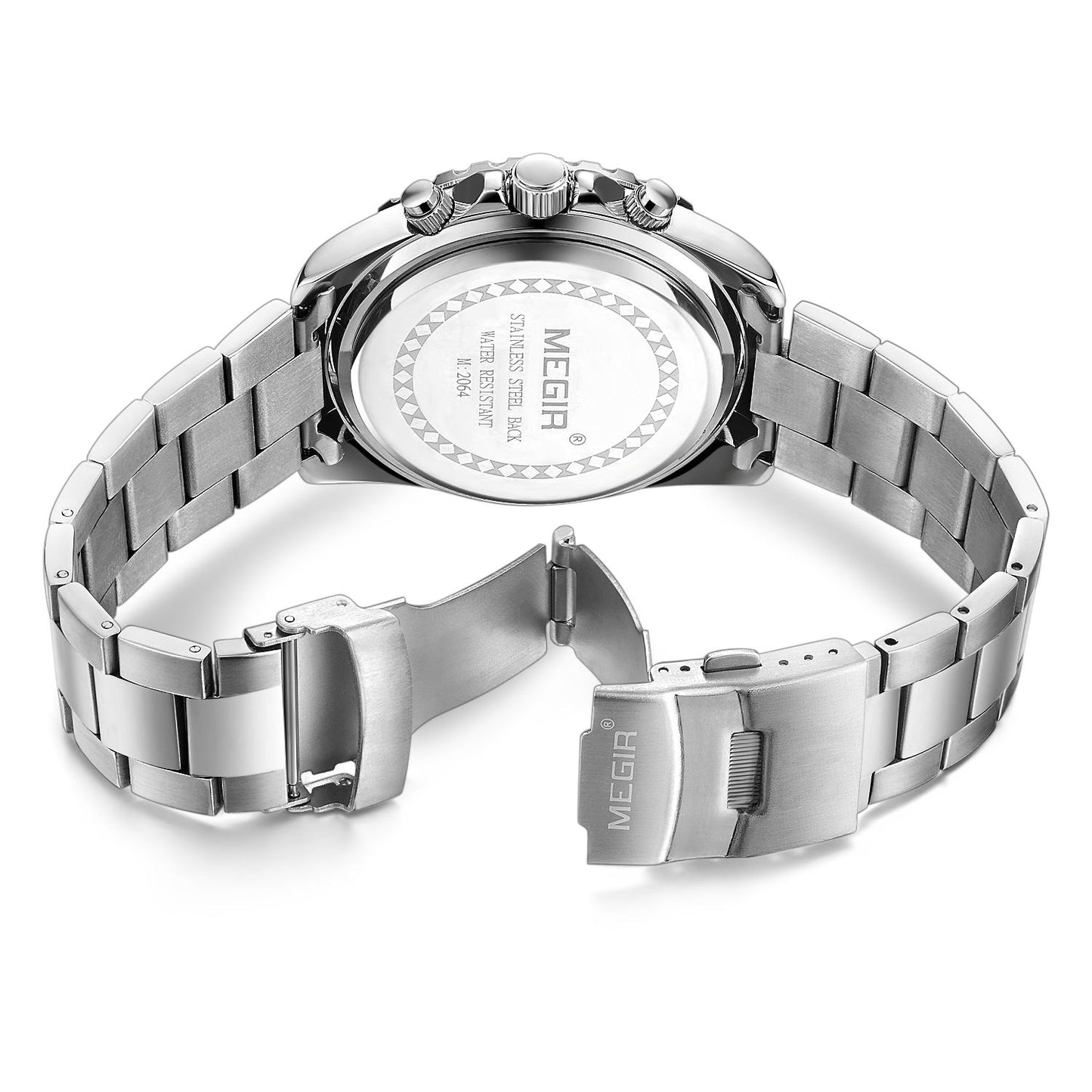 MEGIR Original Luxury Business Quartz Watch Men Brand Stainless Steel Chronograph Military WristWatch Clock Relogio Masculino-14