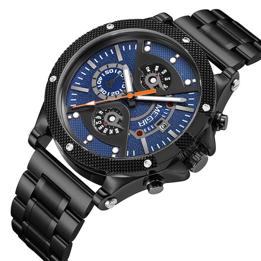 MEGIR Men's Business Watch Top Brand Luxury Quartz Wristwatch Fashion Waterproof Man Military Clock Calendar Reloj Hombre 2216-11
