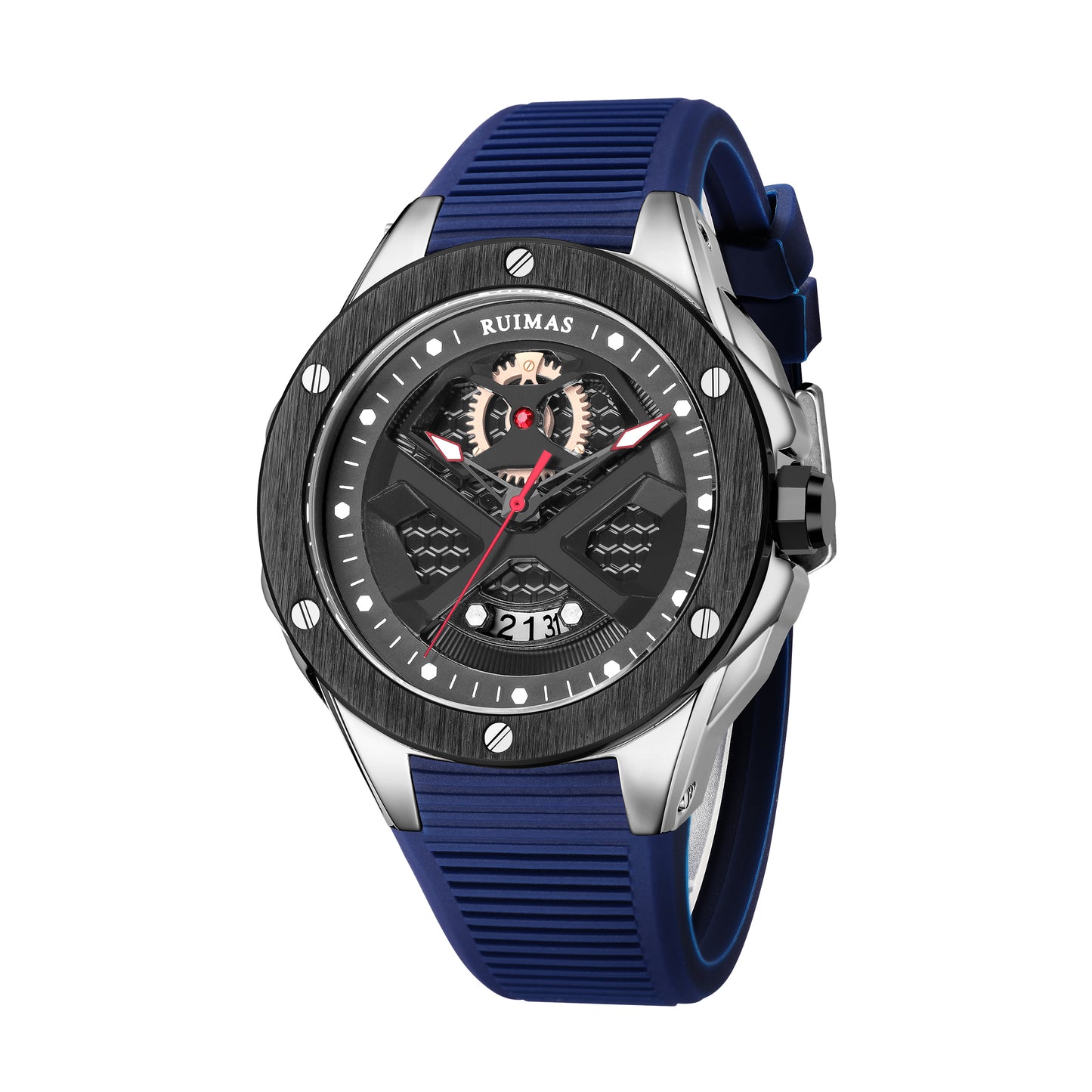 RUIMAS Brand Fashion Sport Watches for Men Quartz Silicone Band Wrist Watch Date Waterproof Wristwatches Clock Relogio Masculino-8