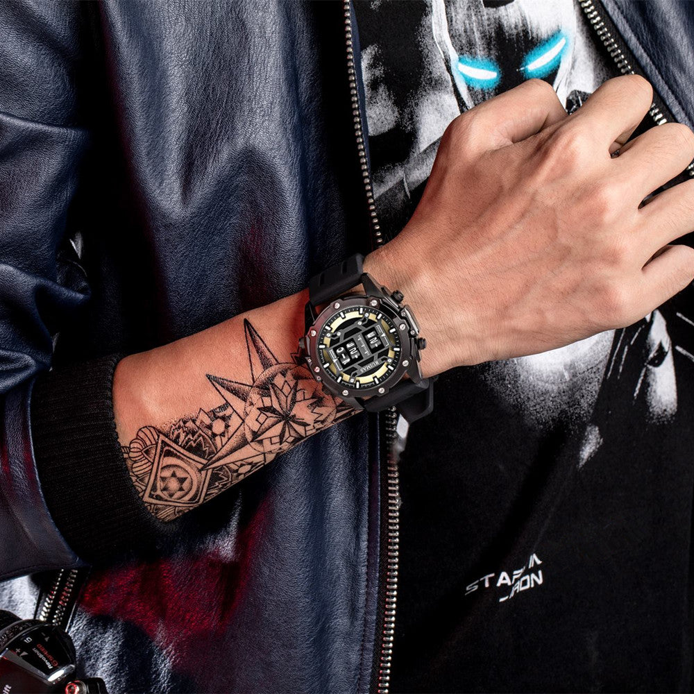 RUIMAS Mens Watches Roller Pointer Sports Quartz WristWatch Fashion Luxury Silicone Strap Waterproof Relogio Masculino-2