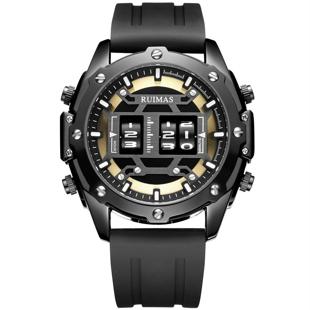 RUIMAS Mens Watches Roller Pointer Sports Quartz WristWatch Fashion Luxury Silicone Strap Waterproof Relogio Masculino-10