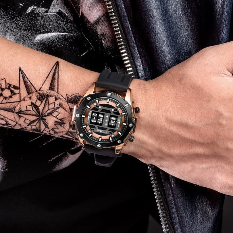 RUIMAS Mens Watches Roller Pointer Sports Quartz WristWatch Fashion Luxury Silicone Strap Waterproof Relogio Masculino-3