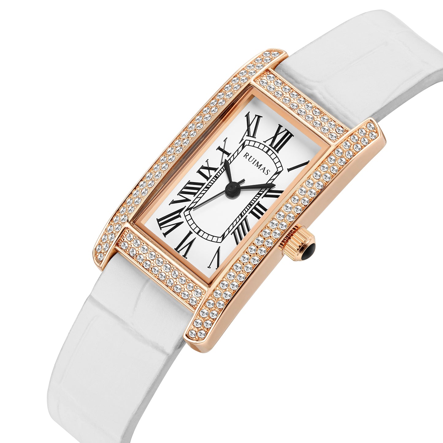 RUIMAS Brand Wrist Watches For Women Square Rose Gold WristWatch Fashion Luxury Leather Female Casual Ladies Quartz Watch Clock-8