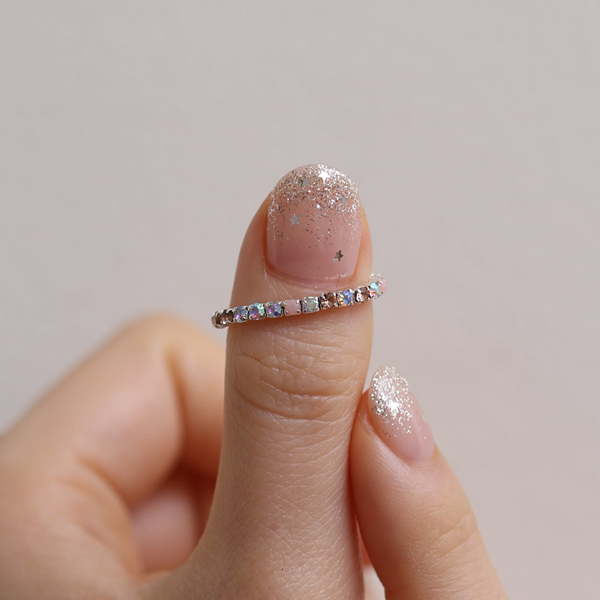 Stretchable tennis chain ring-45