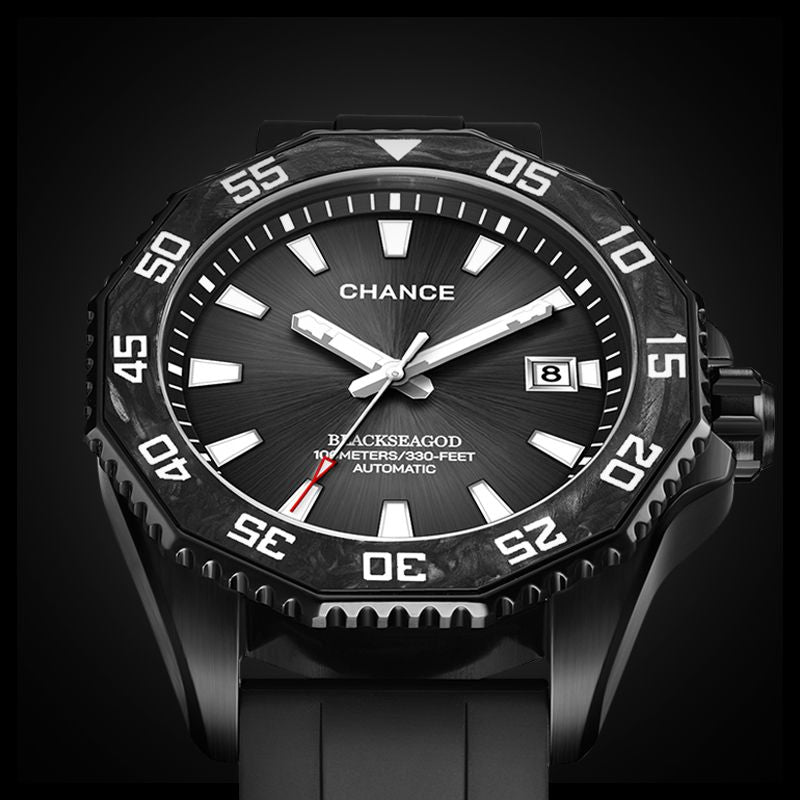 CHANCE Automatic Watches Stainless Steel Sapphire Glass Mechanical Wristwatch Waterproof Luminous Clock with Auto Date Relogio Masculino-4