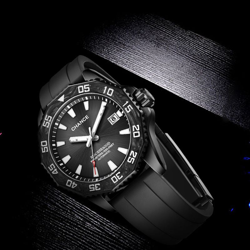 CHANCE Automatic Watches Stainless Steel Sapphire Glass Mechanical Wristwatch Waterproof Luminous Clock with Auto Date Relogio Masculino-5
