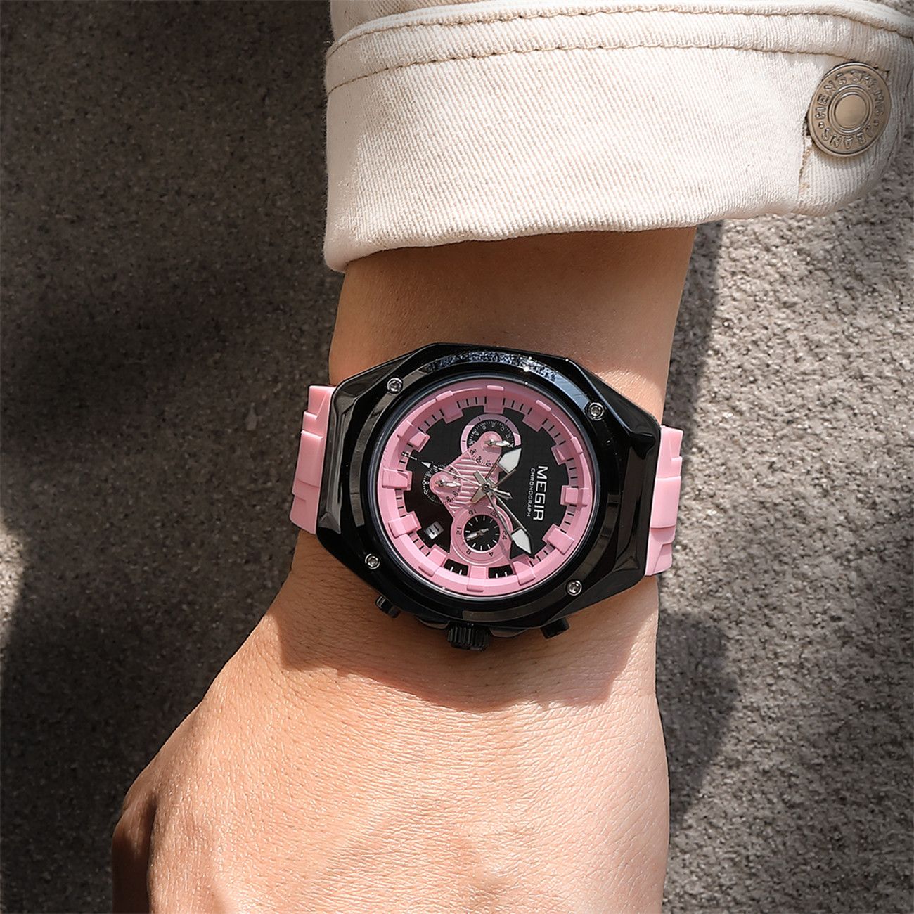 MEGIR Brand Men Quartz Watch Luxury Sport Wristwatches Waterproof Luminous 24 Hours Chronograph Clock Date Reloj Hombre 8118-2