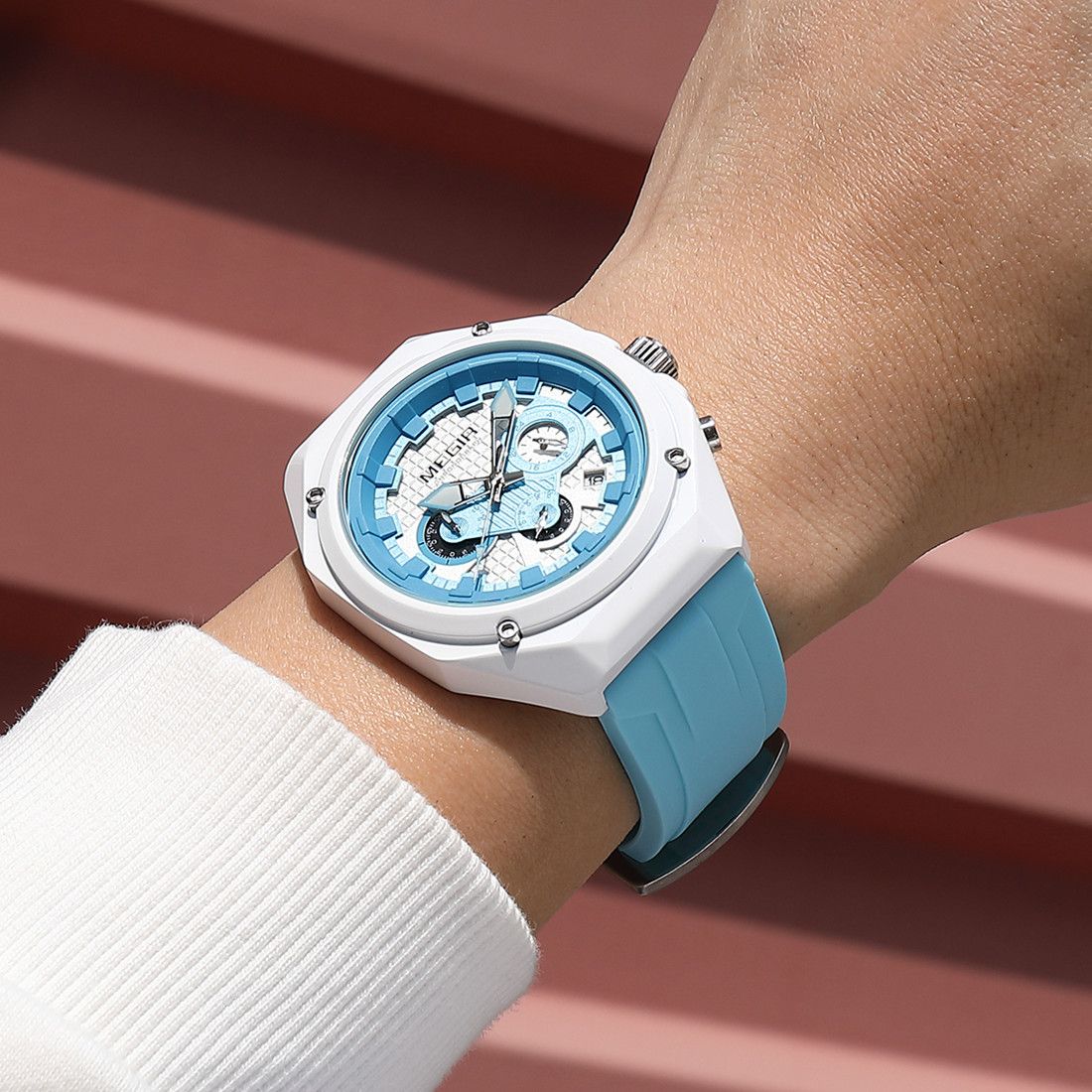 MEGIR Brand Men Quartz Watch Luxury Sport Wristwatches Waterproof Luminous 24 Hours Chronograph Clock Date Reloj Hombre 8118-4