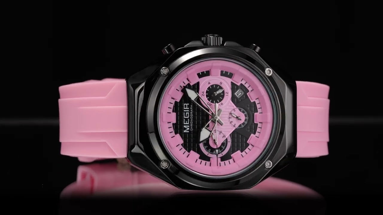 MEGIR Brand Men Quartz Watch Luxury Sport Wristwatches Waterproof Luminous 24 Hours Chronograph Clock Date Reloj Hombre 8118-18