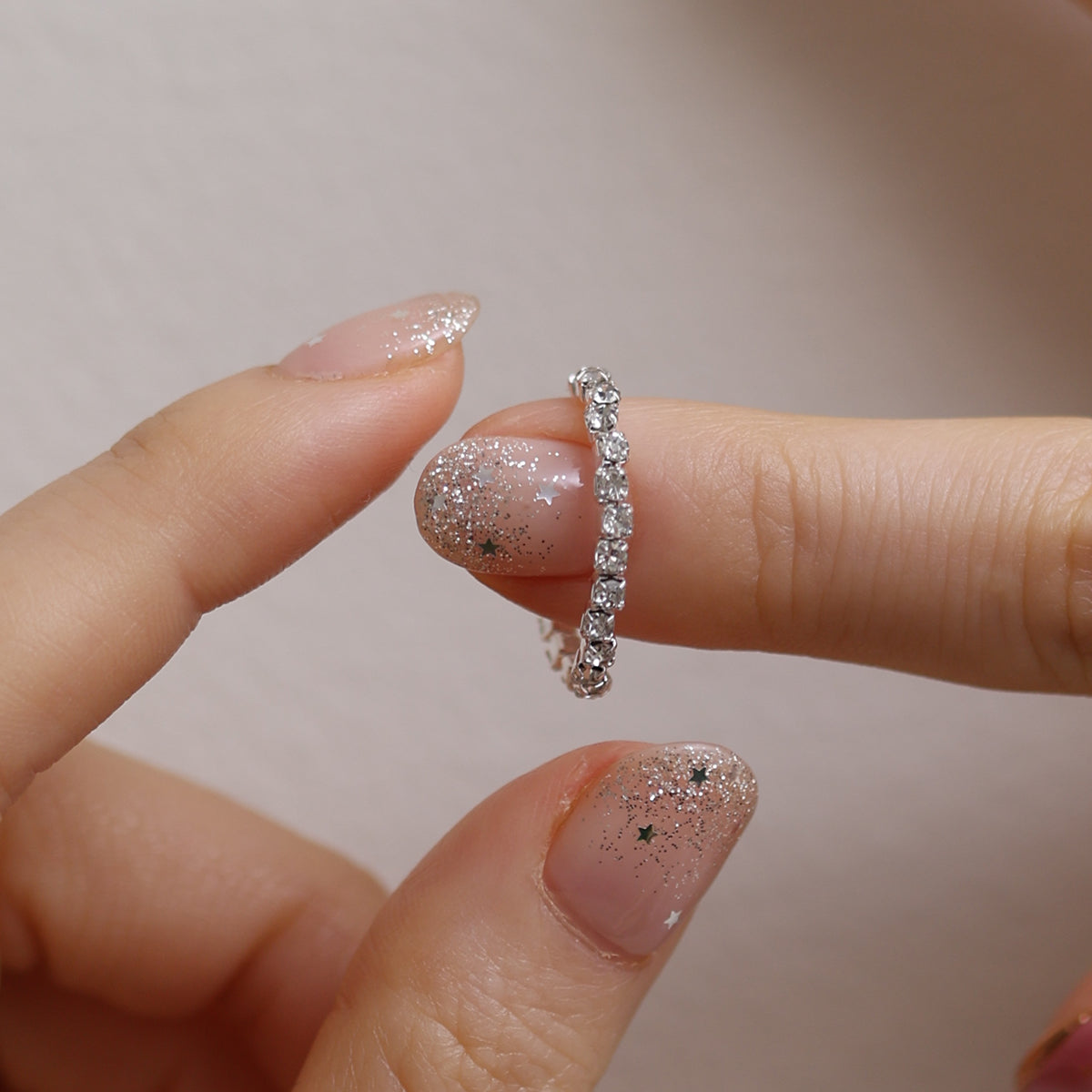 Stretchable tennis chain ring-3