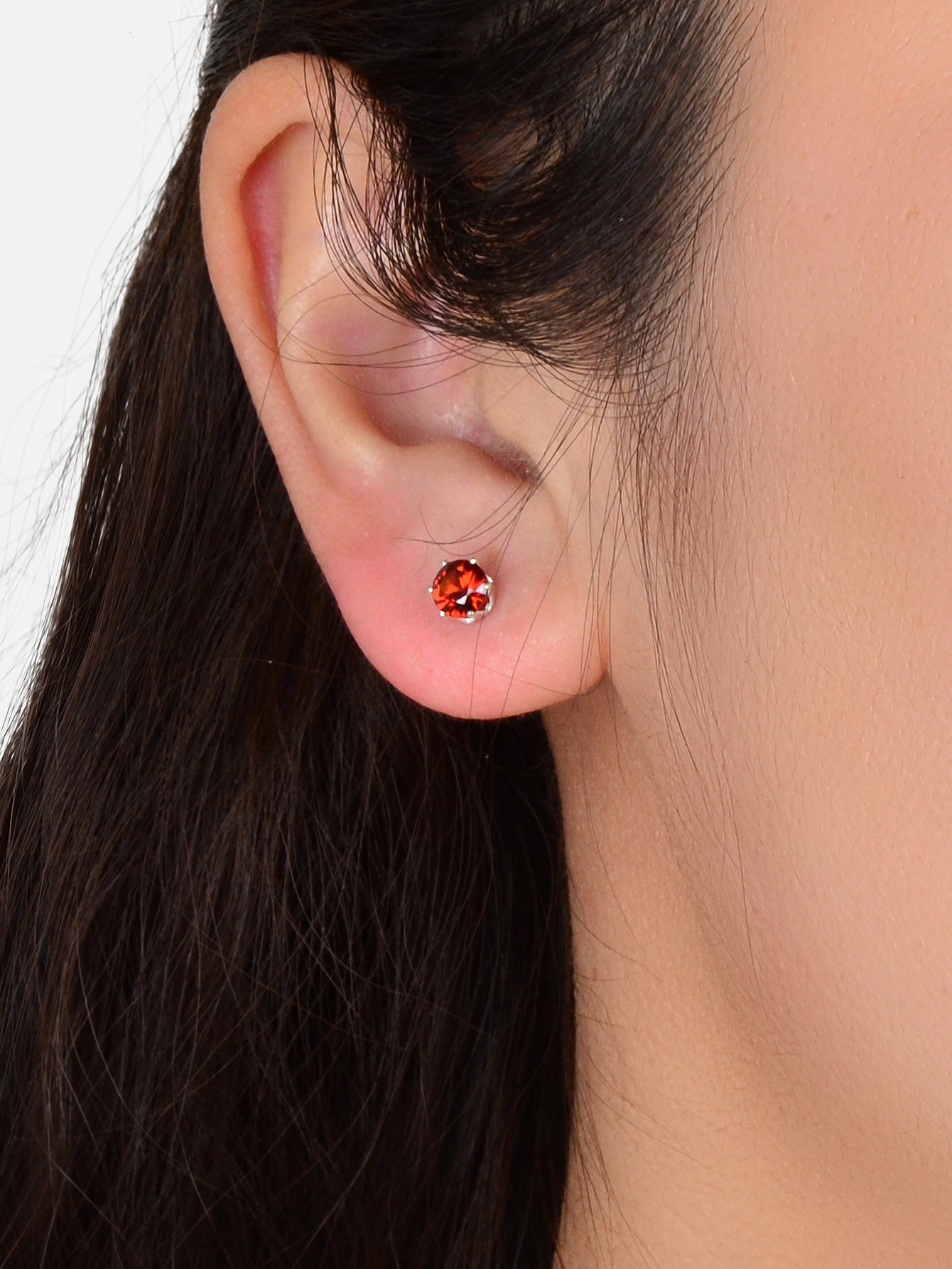 2 pairs Anniversary Wedding Jewellery Red White Cubic Zirconia Stud Earrings Set-2