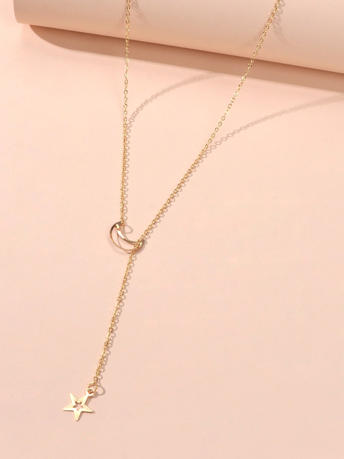 Dangle Y Lariat Crescent Moon Star Drop Charm Necklace Women's Choker Party Gift-2