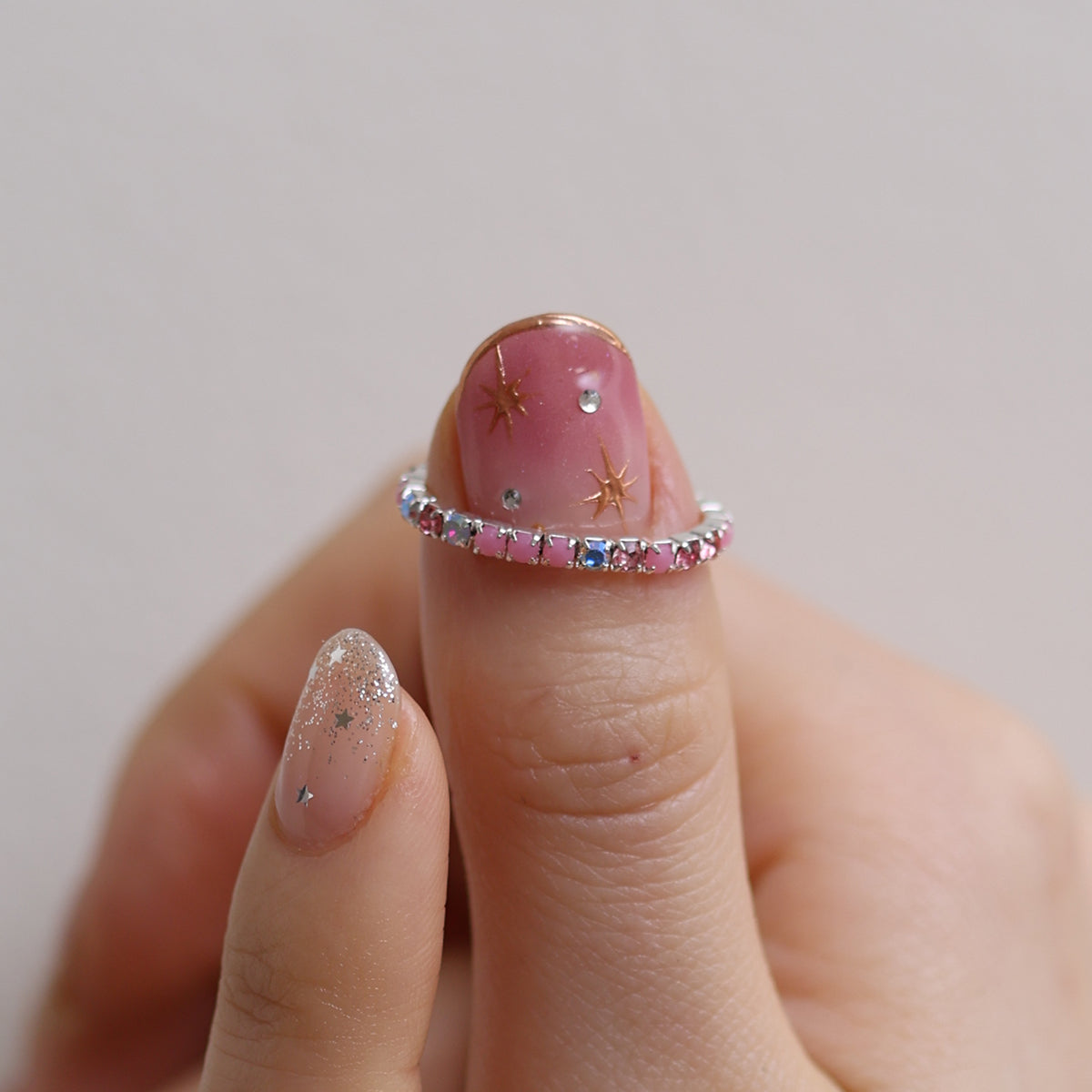 Stretchable tennis chain ring-4