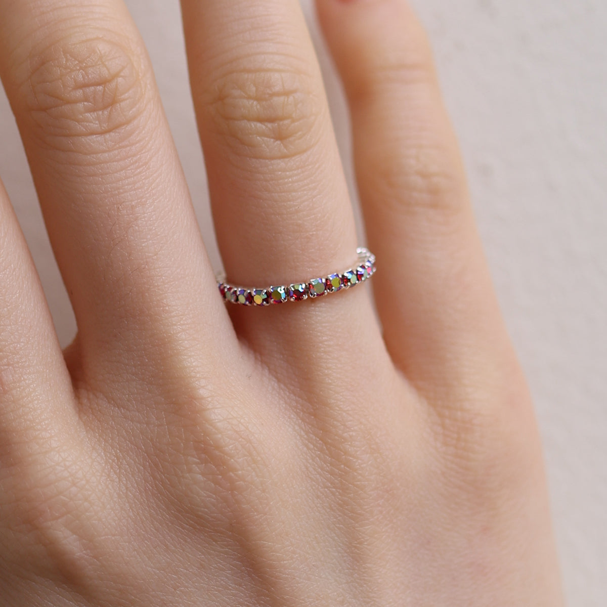 Stretchable tennis chain ring-5