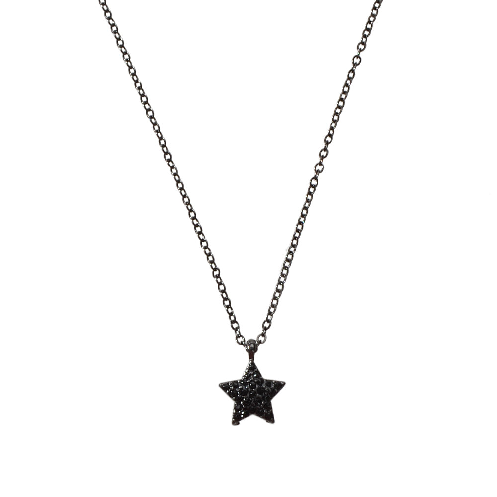 Fashion Rhinestone Jewellery Black Star Pendant Necklace Beautiful Choker Collar-4