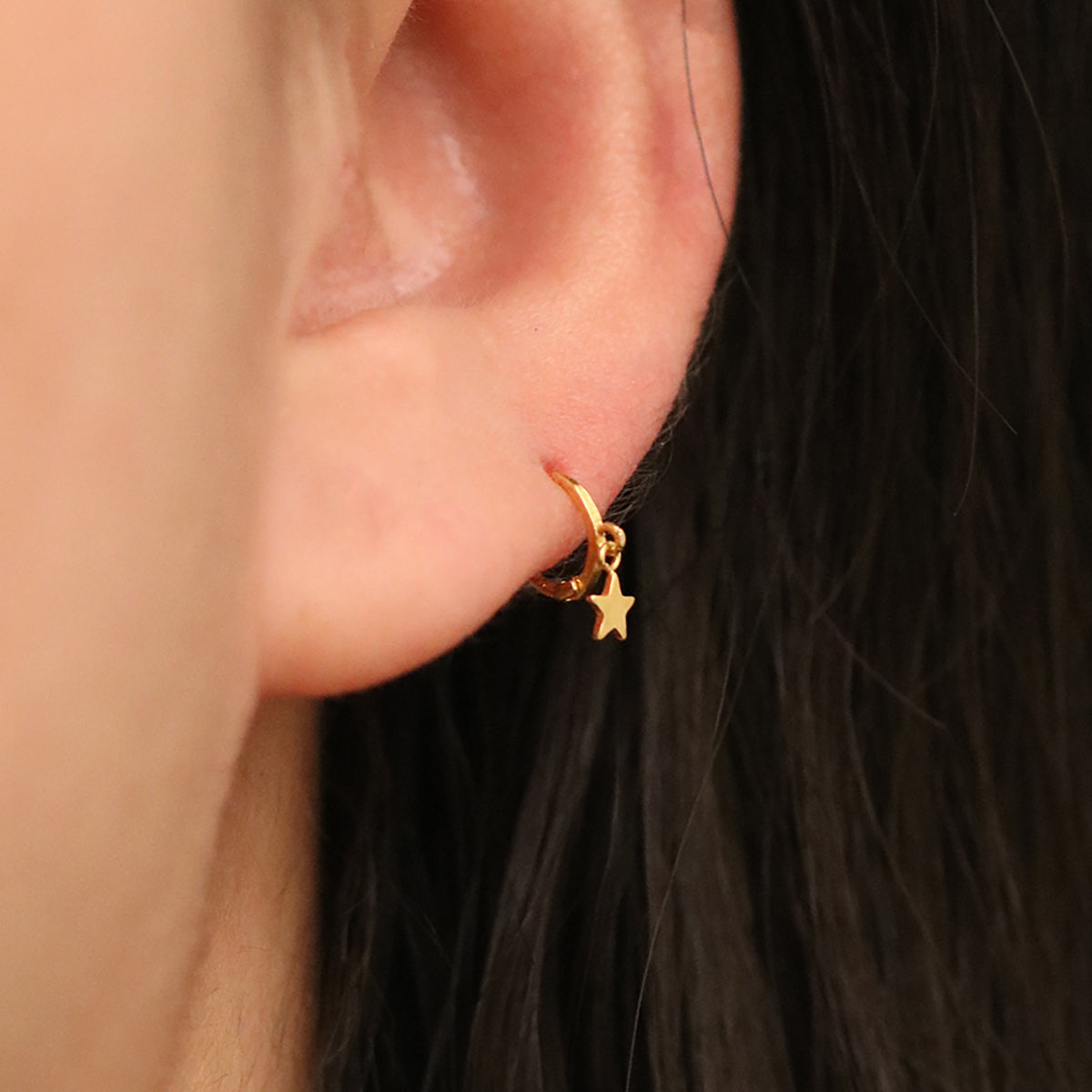 Star Charm Huggie Earring-1