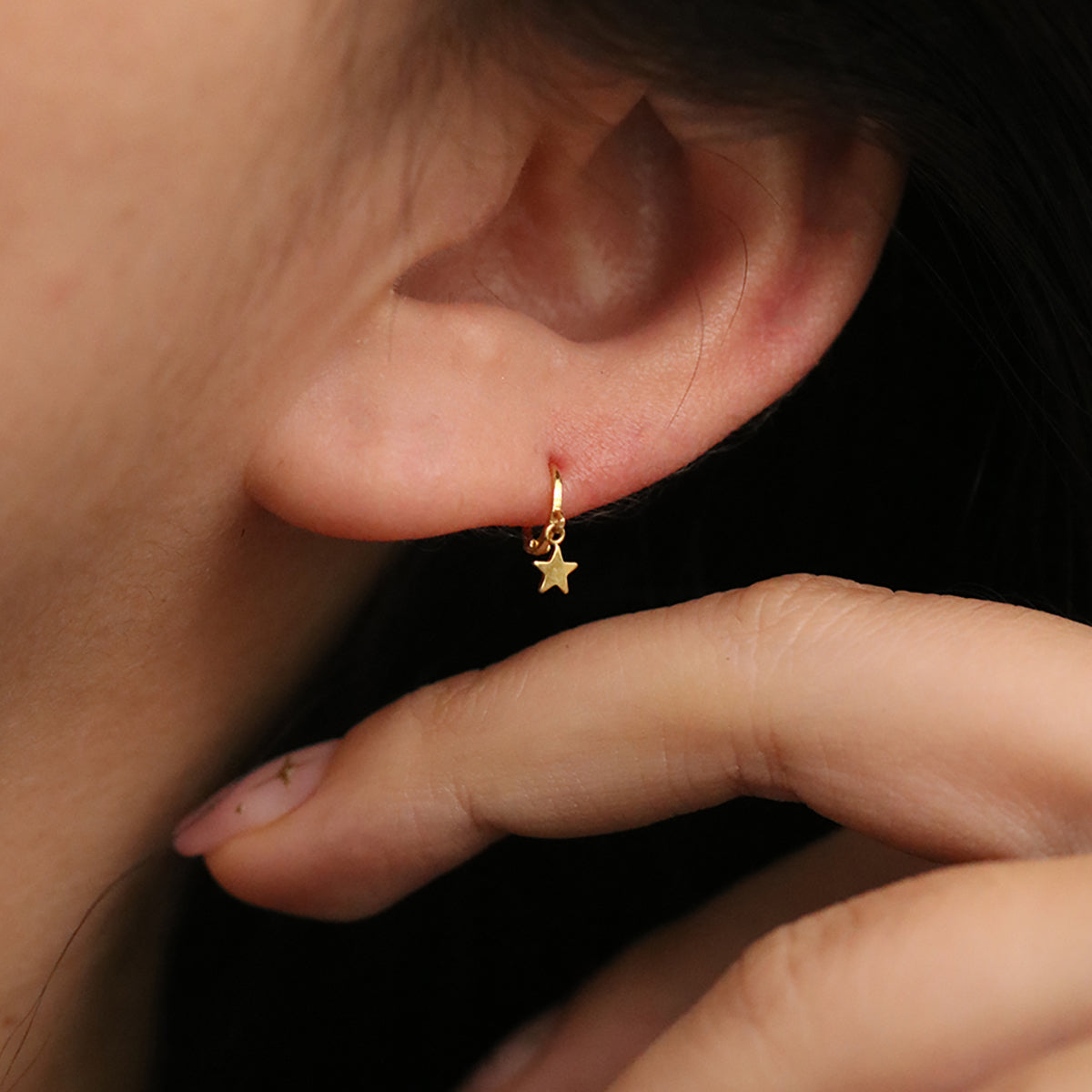 Star Charm Huggie Earring-2