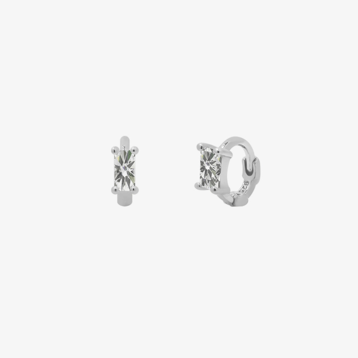 Square cubic huggie earring-4