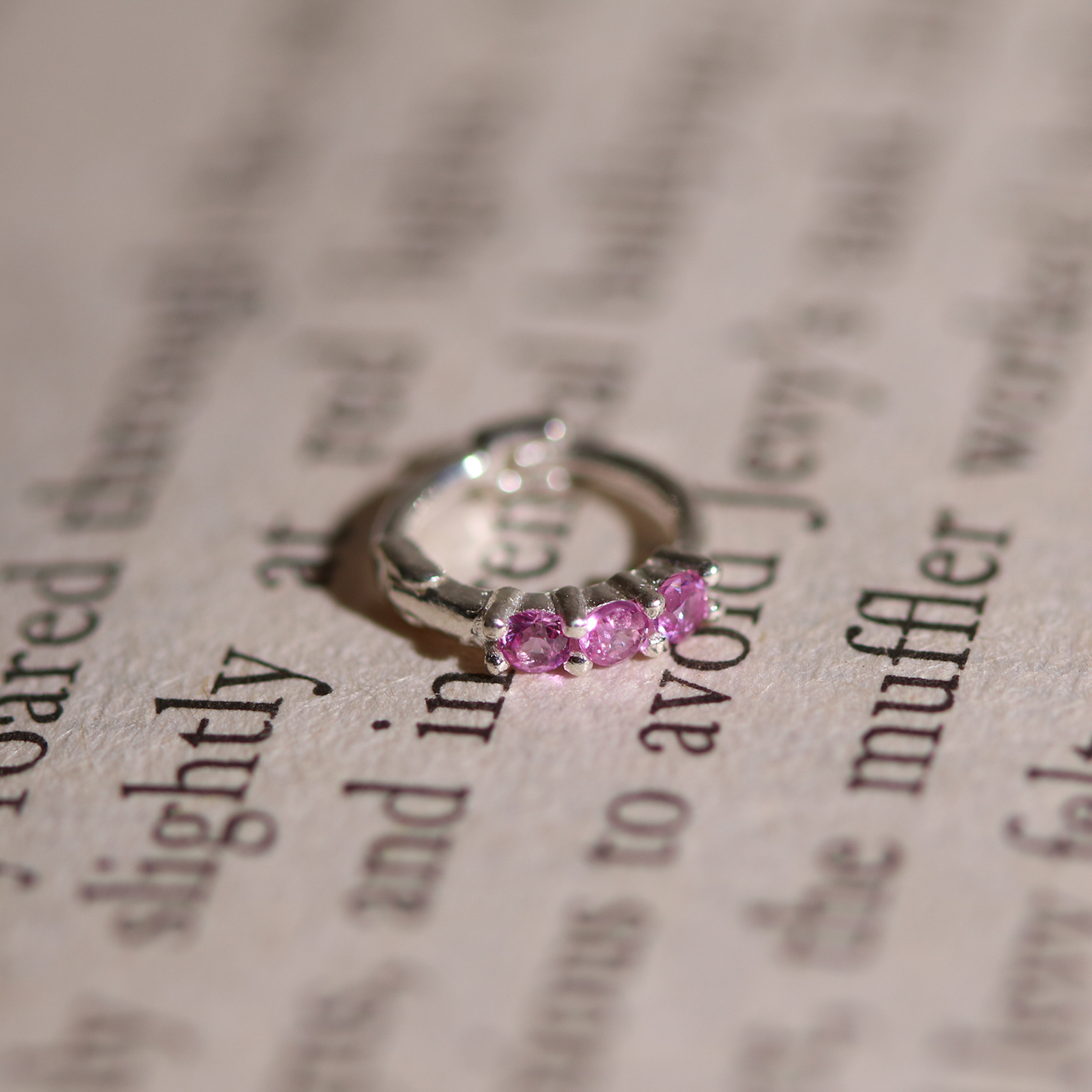Triple gemstone huggie earring-4