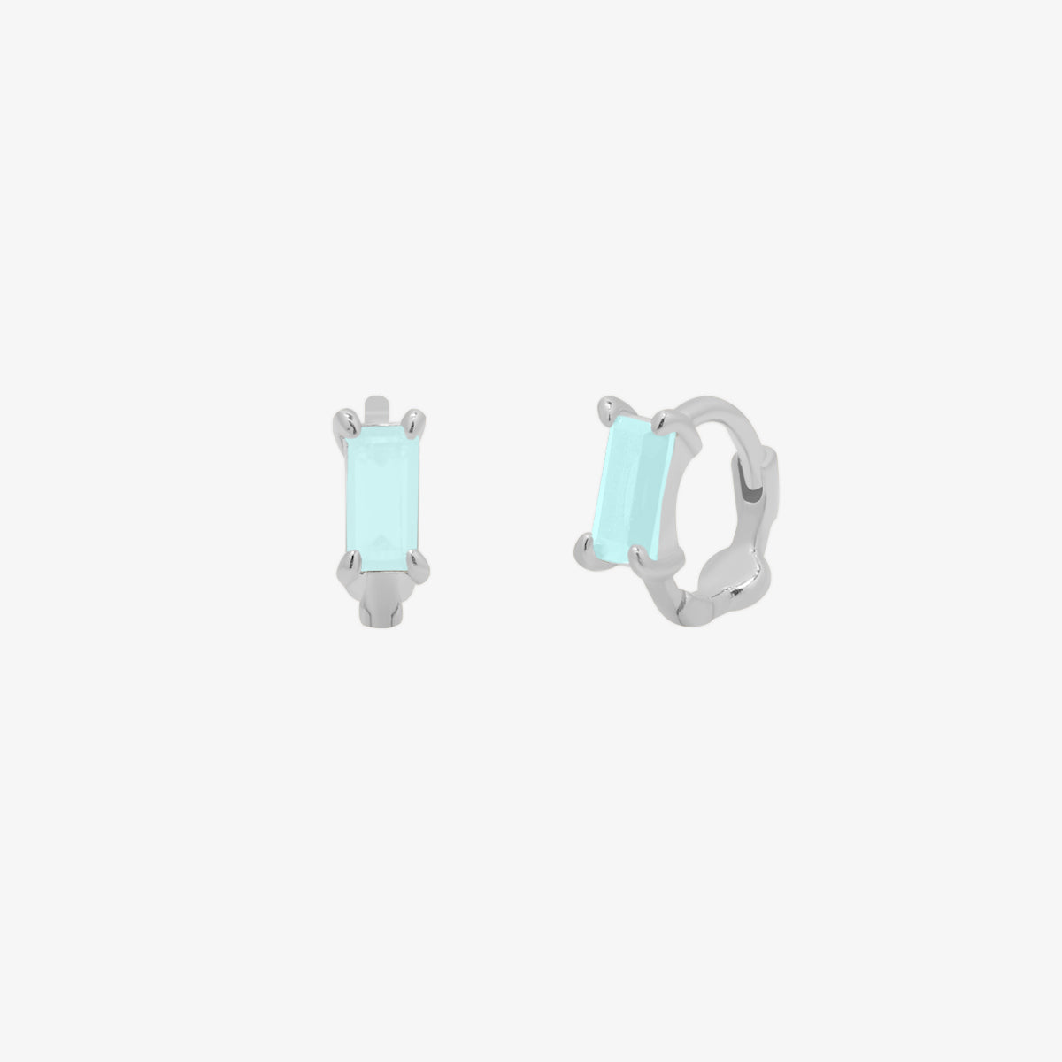 Baguette gemstone huggie earring-5