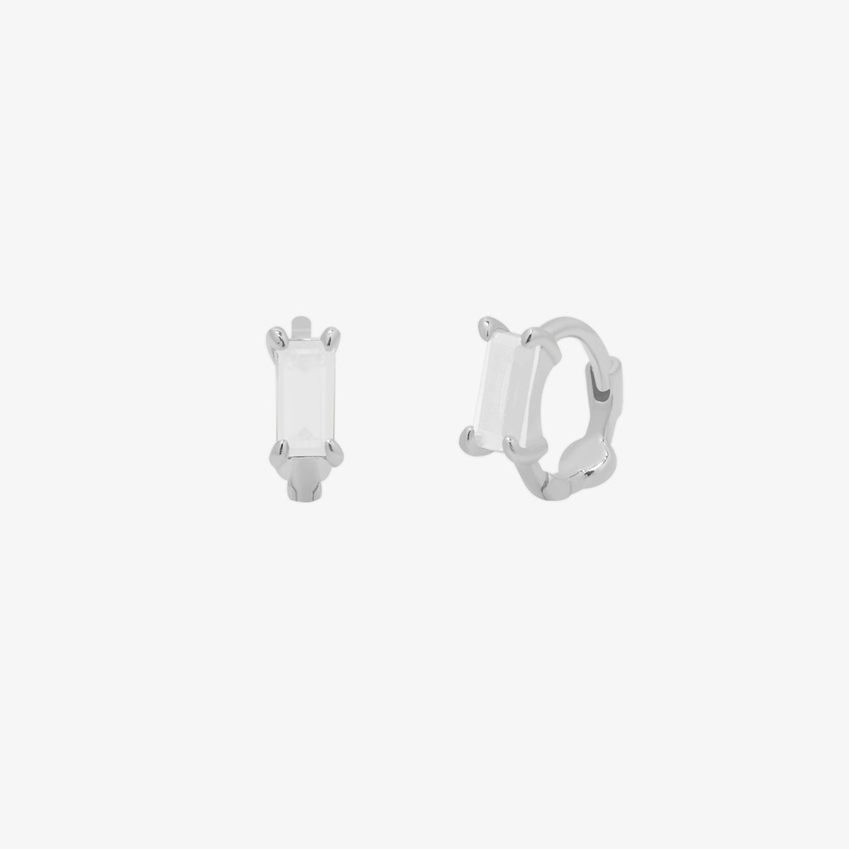 Baguette gemstone huggie earring-6