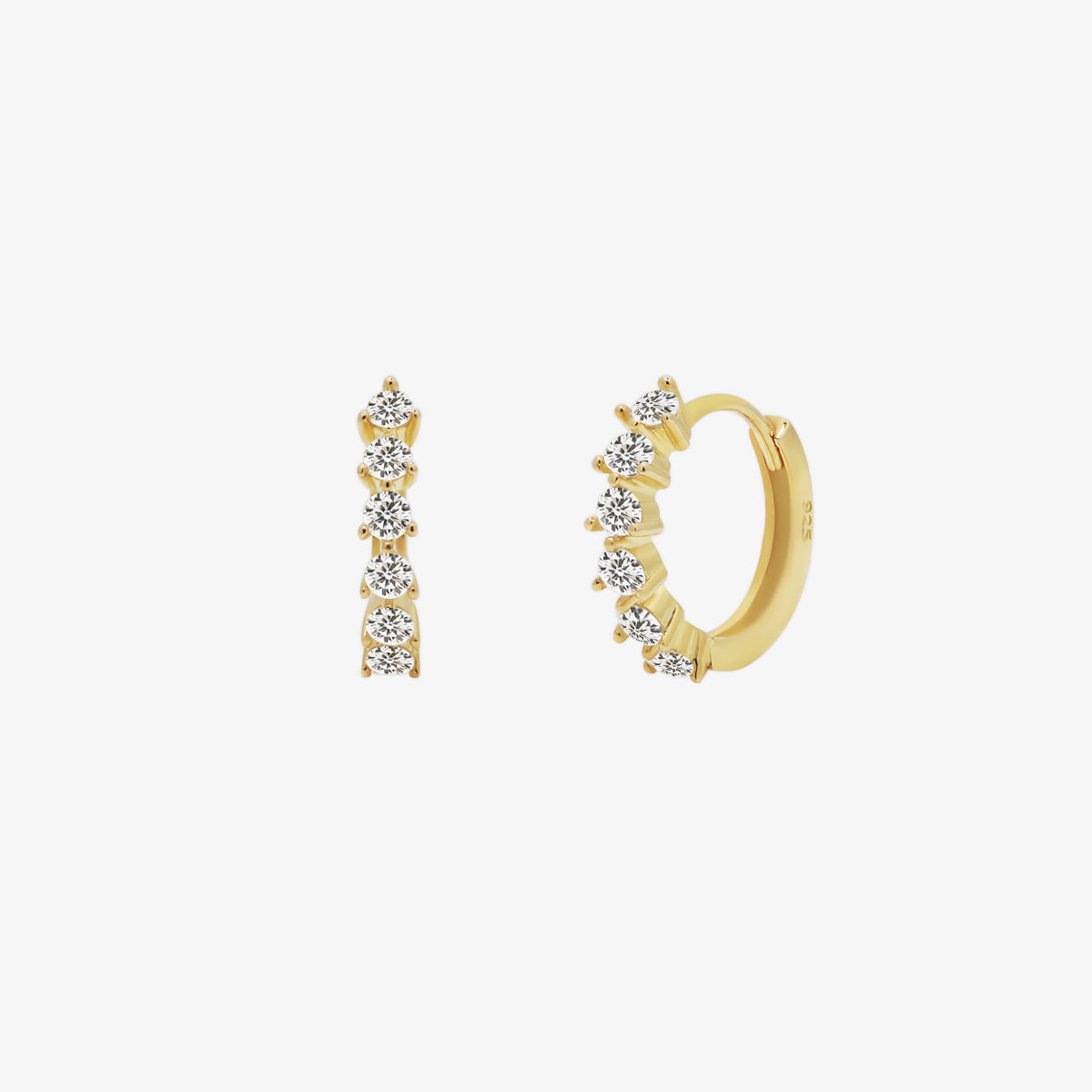 Cubic bunch huggie earrings-0