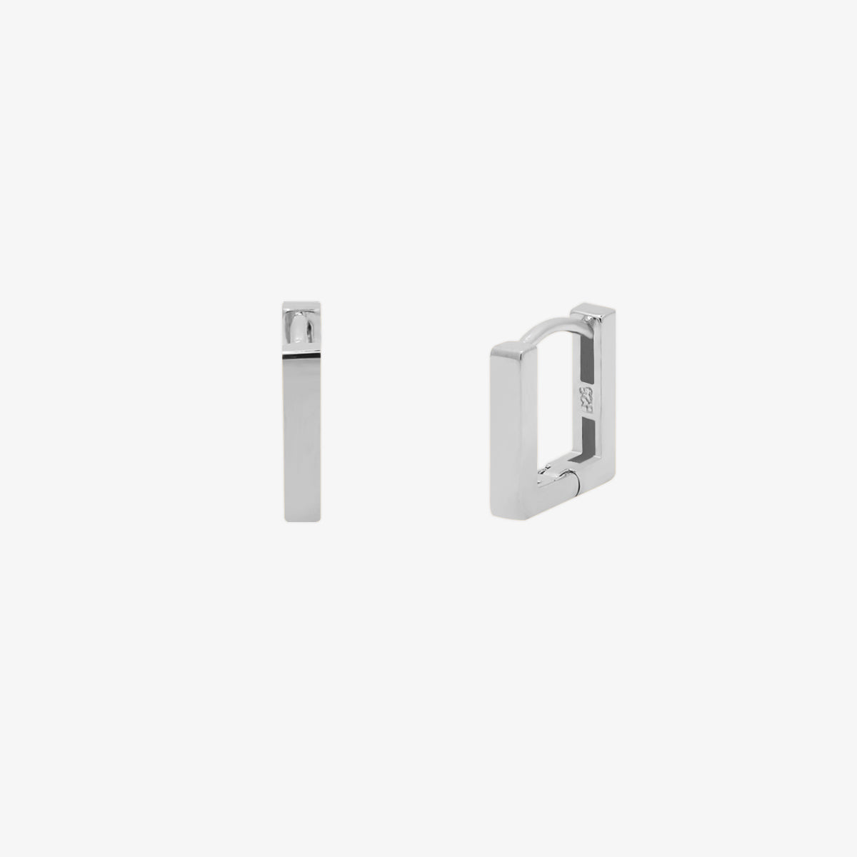 Block Square Huggie earrings-5