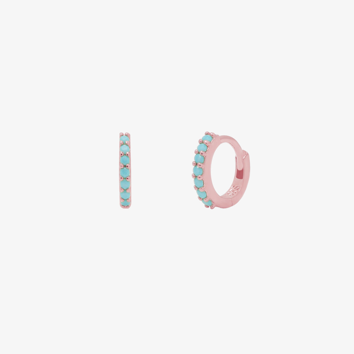 Turquoise Huggie Earrings-6