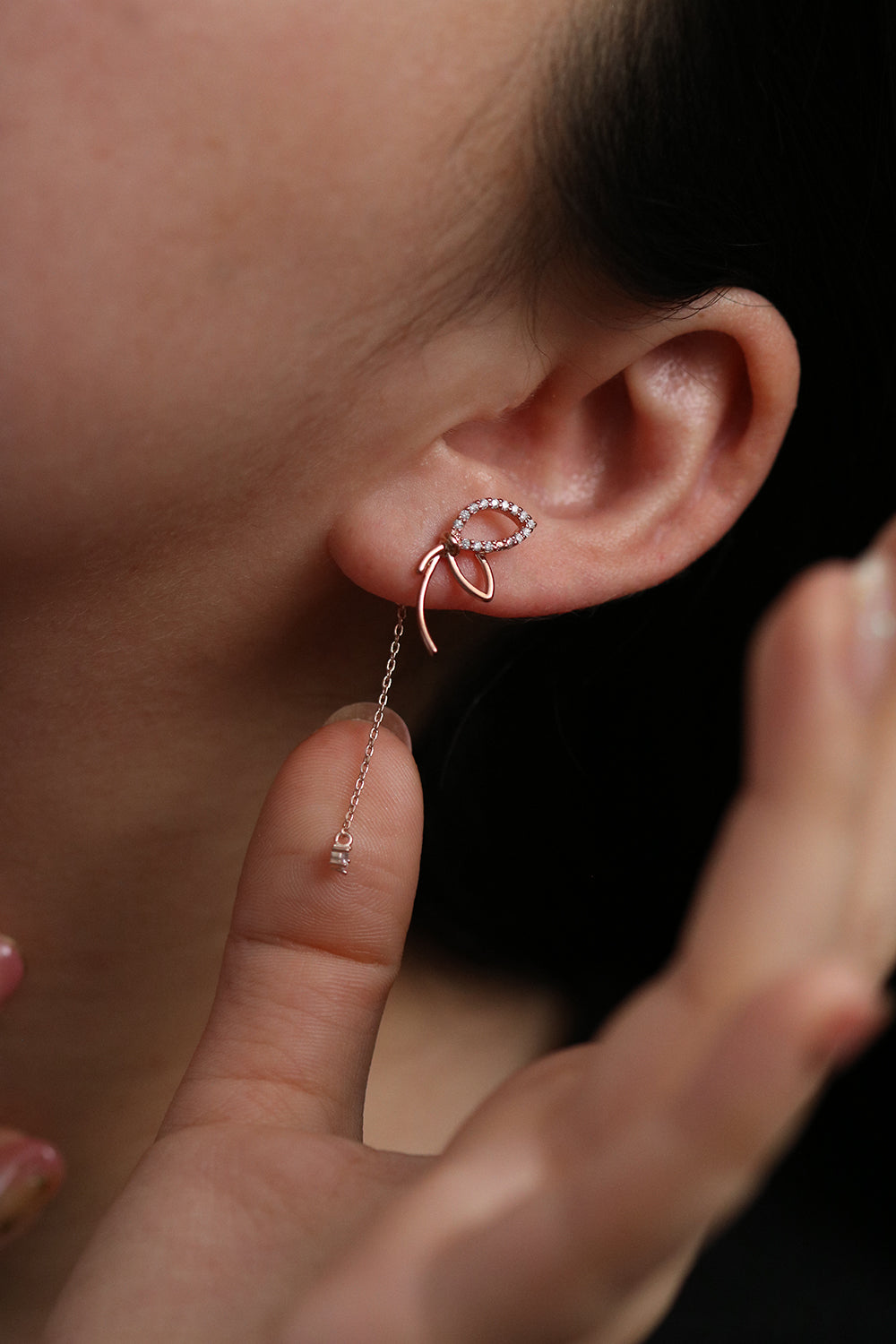 Angled knot drop earrings-3
