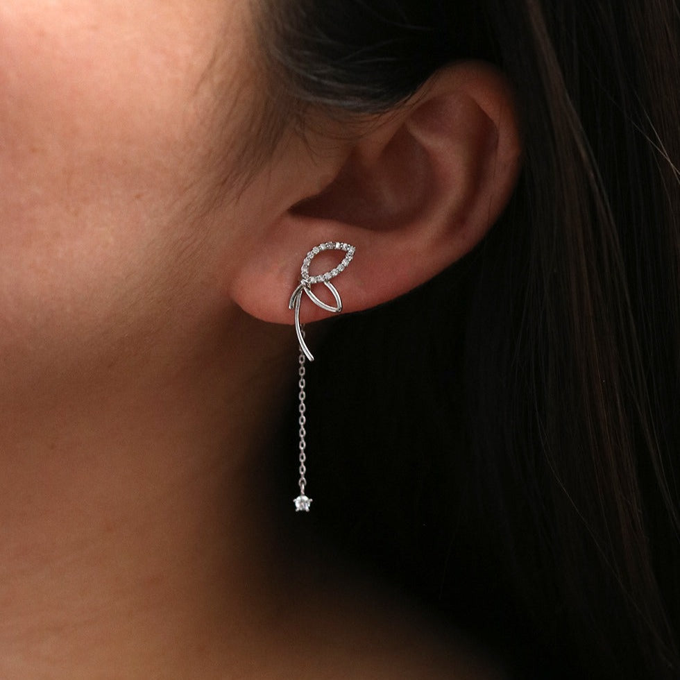 Angled knot drop earrings-1