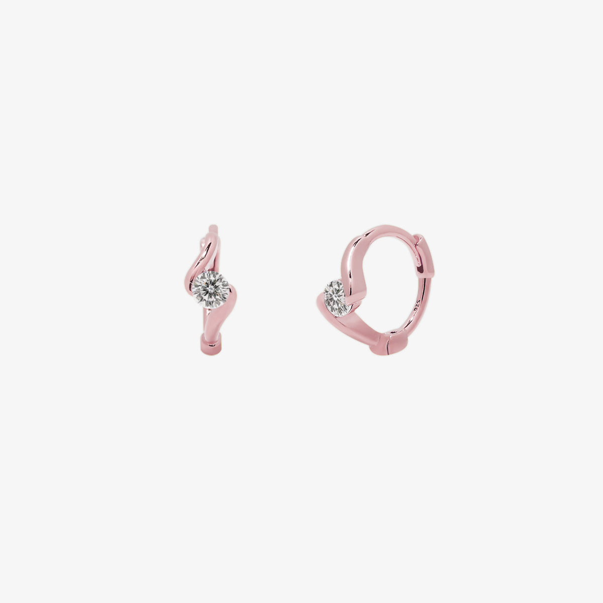 Cubic Twist Huggie Earrings-6