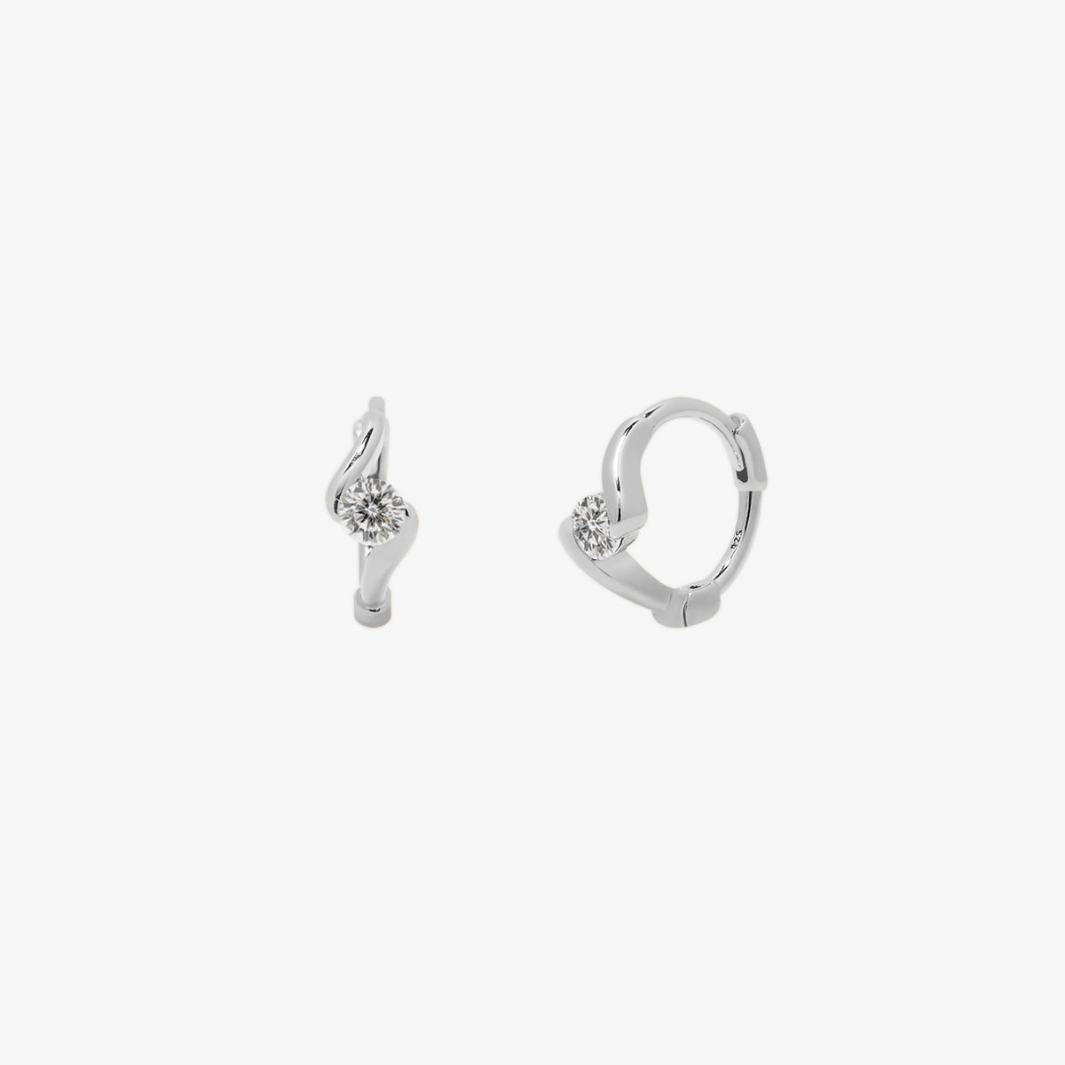Cubic Twist Huggie Earrings-5