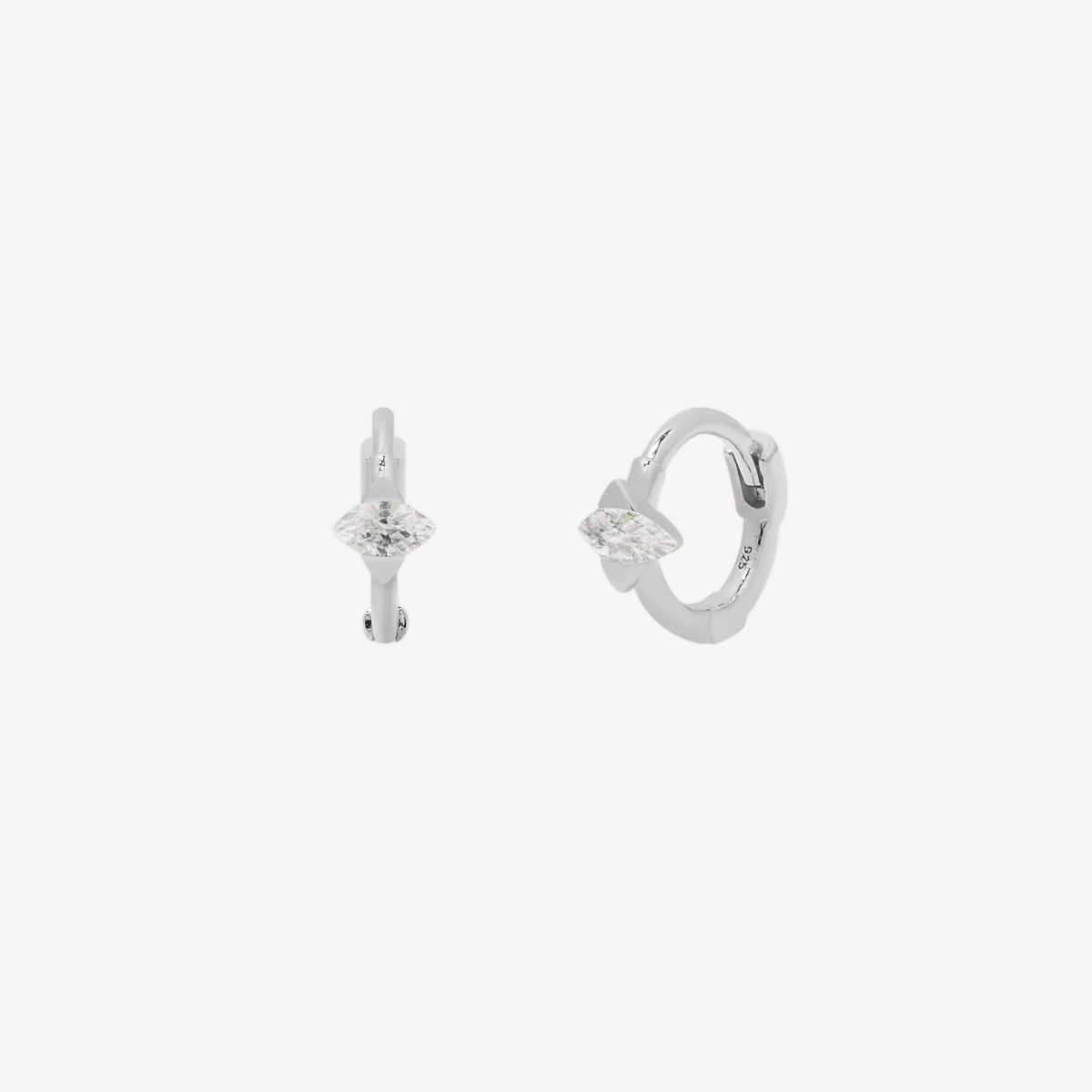 Encased Cubic Huggie Earring-5