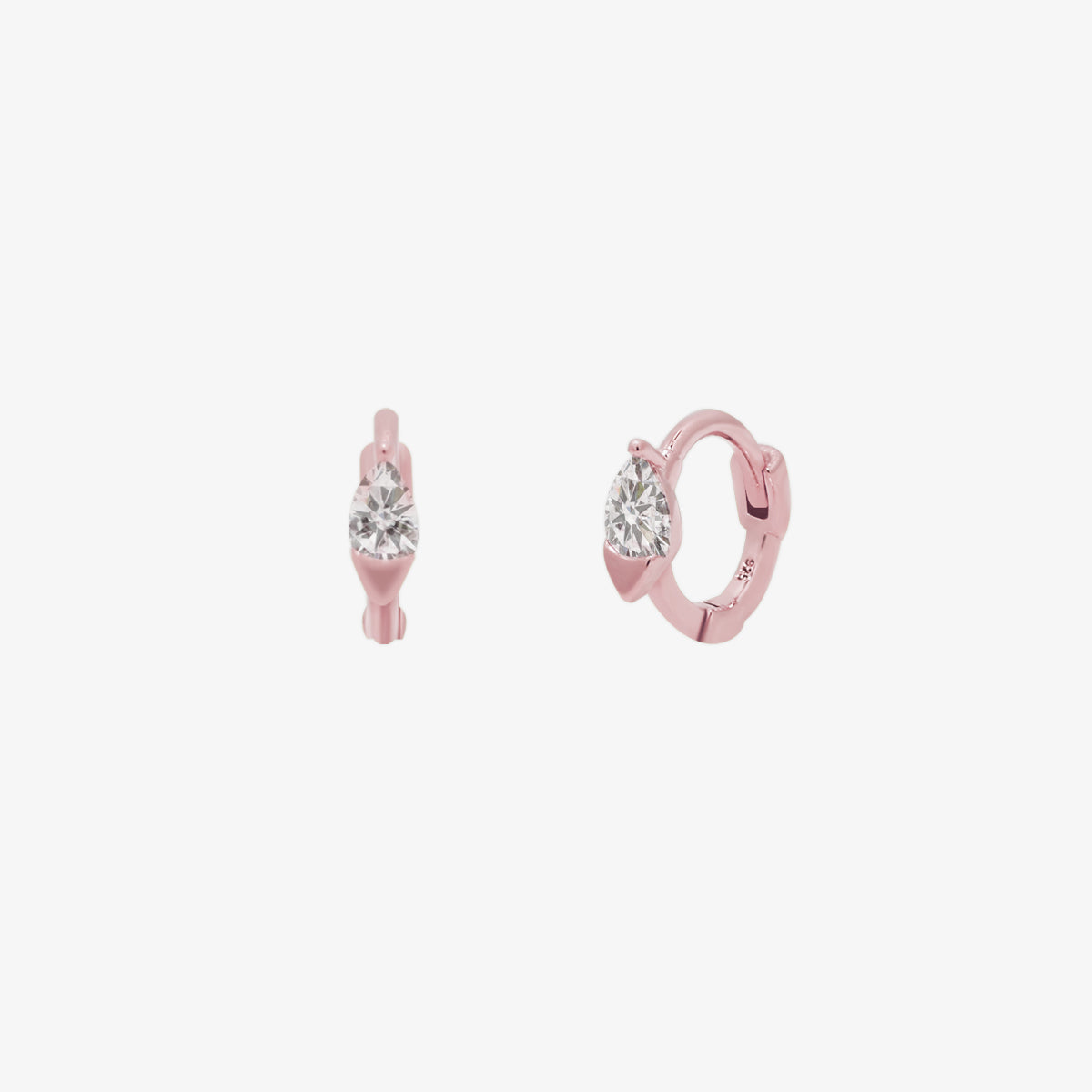 Teardrop Cubic Huggie Earring-6