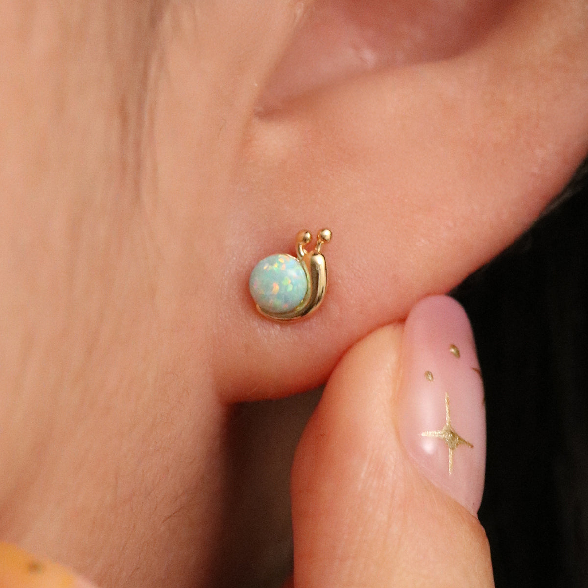 Opal snail earrings-2