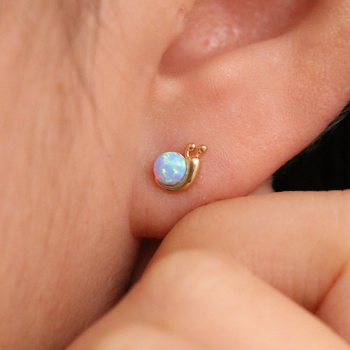 Opal snail earrings-1
