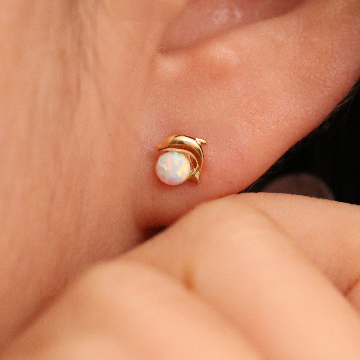 Opal Dolphin earrings-1