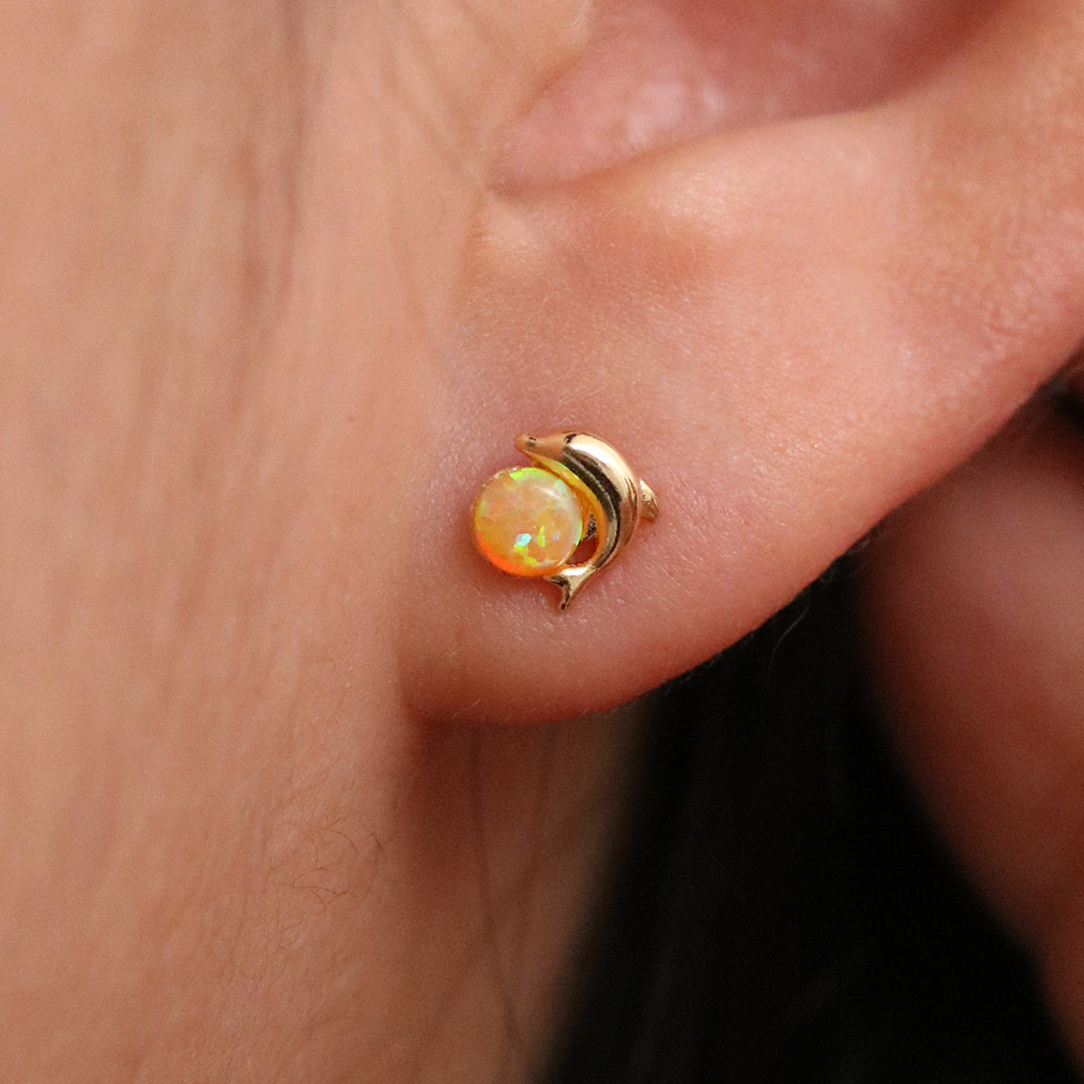 Opal Dolphin earrings-3