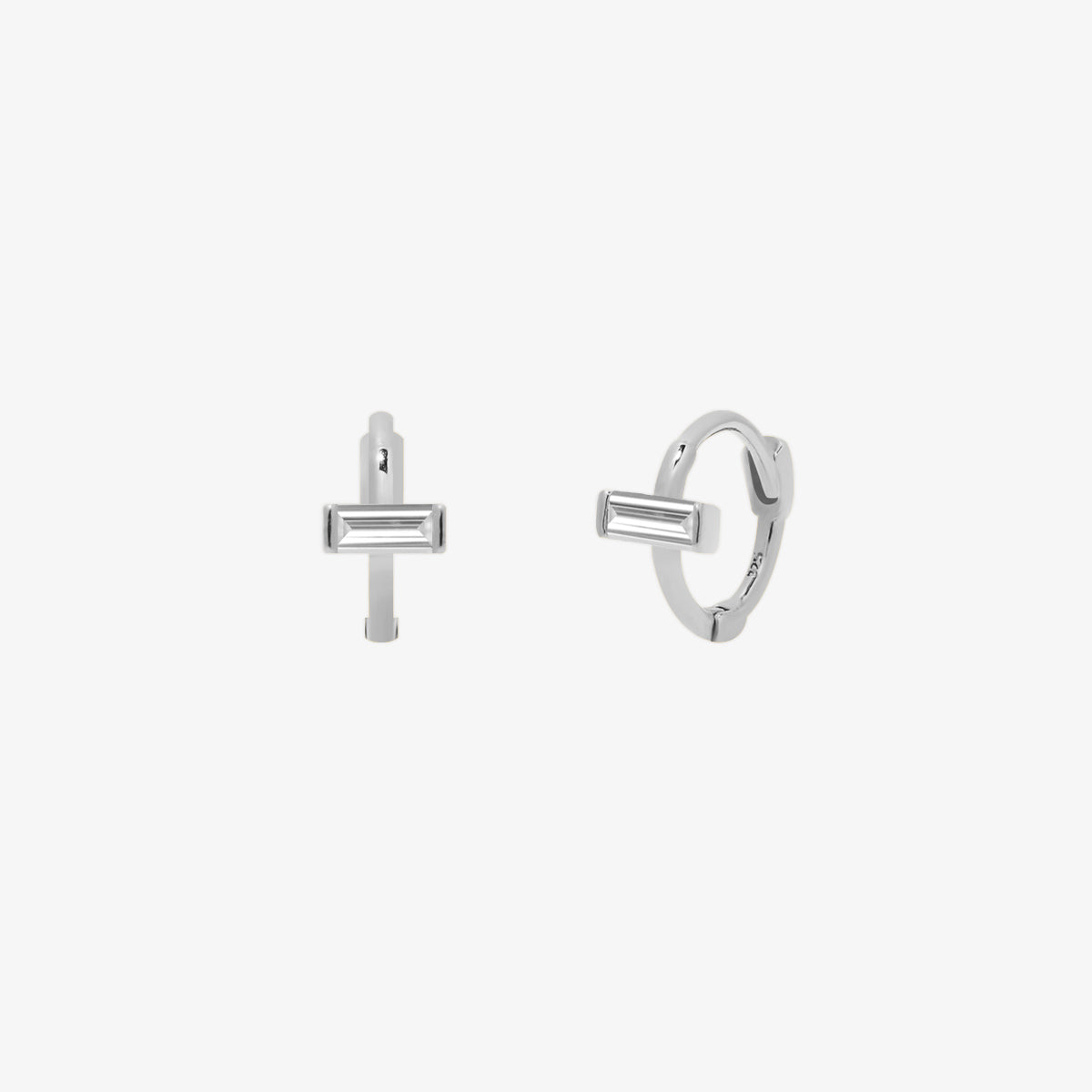 Landscape Cubic Huggie Earrings-1