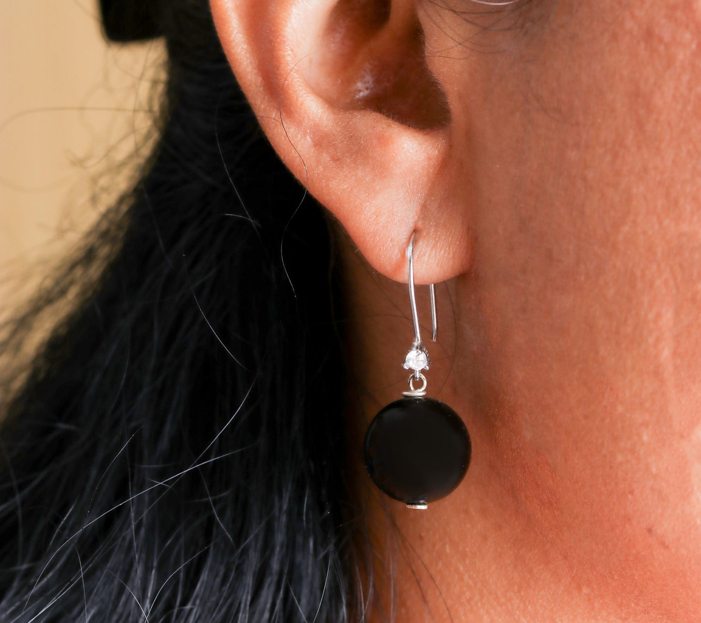 Black Onyx Drop Earrings-2