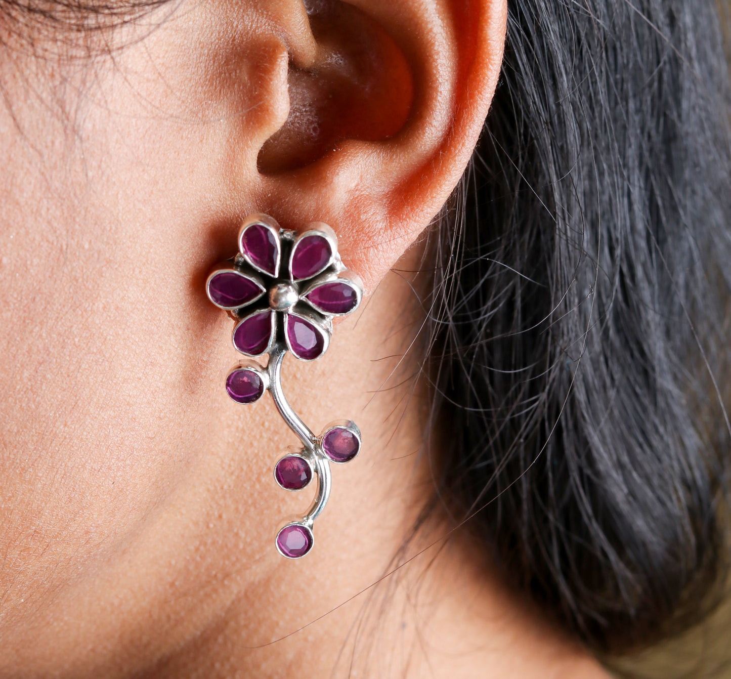 Floral Ruby Earrings-4