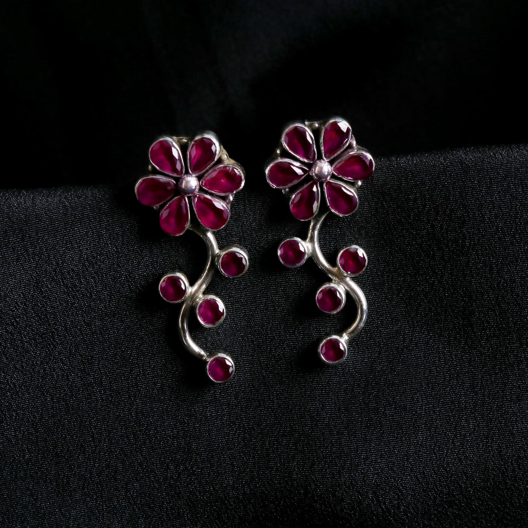 Floral Ruby Earrings-2