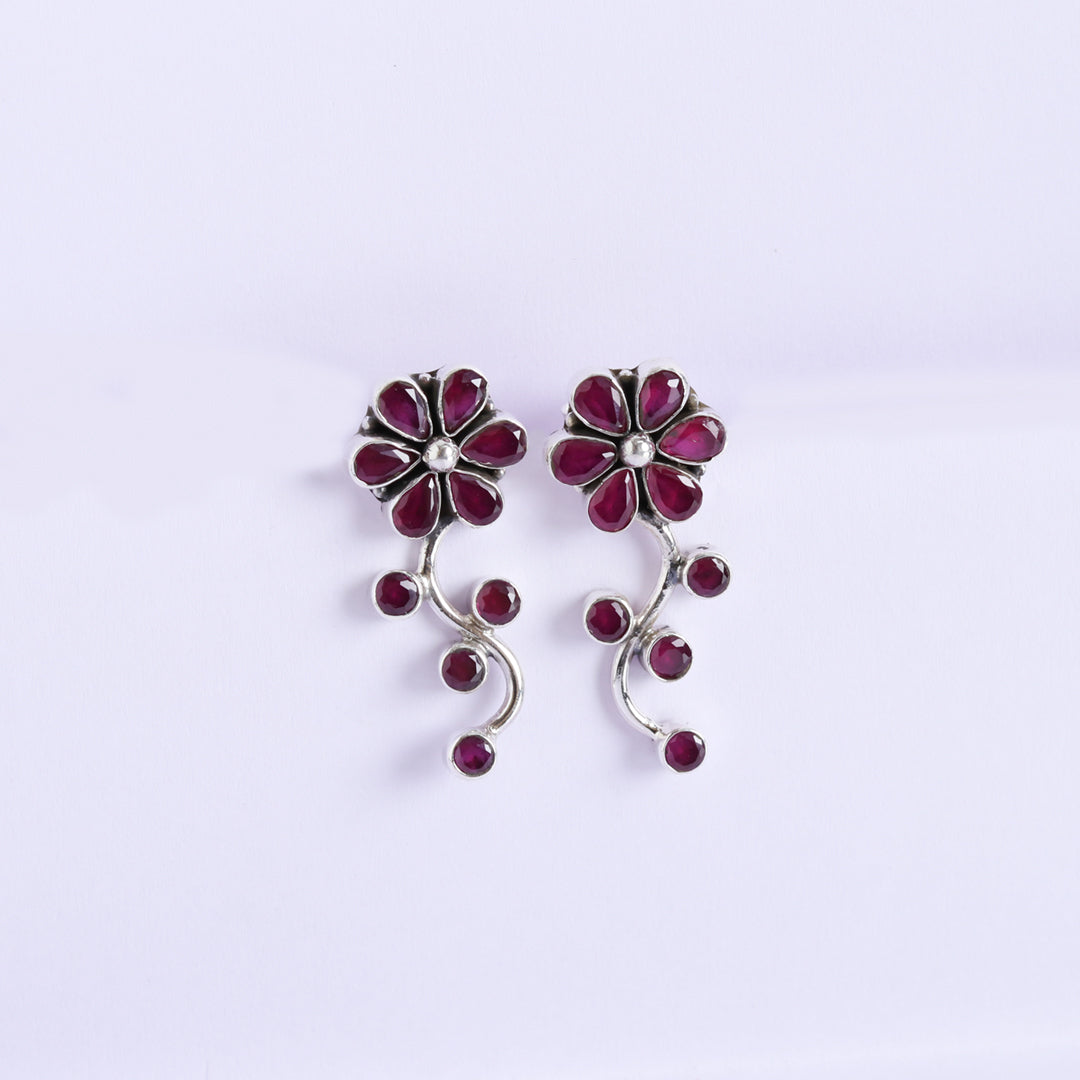 Floral Ruby Earrings-3