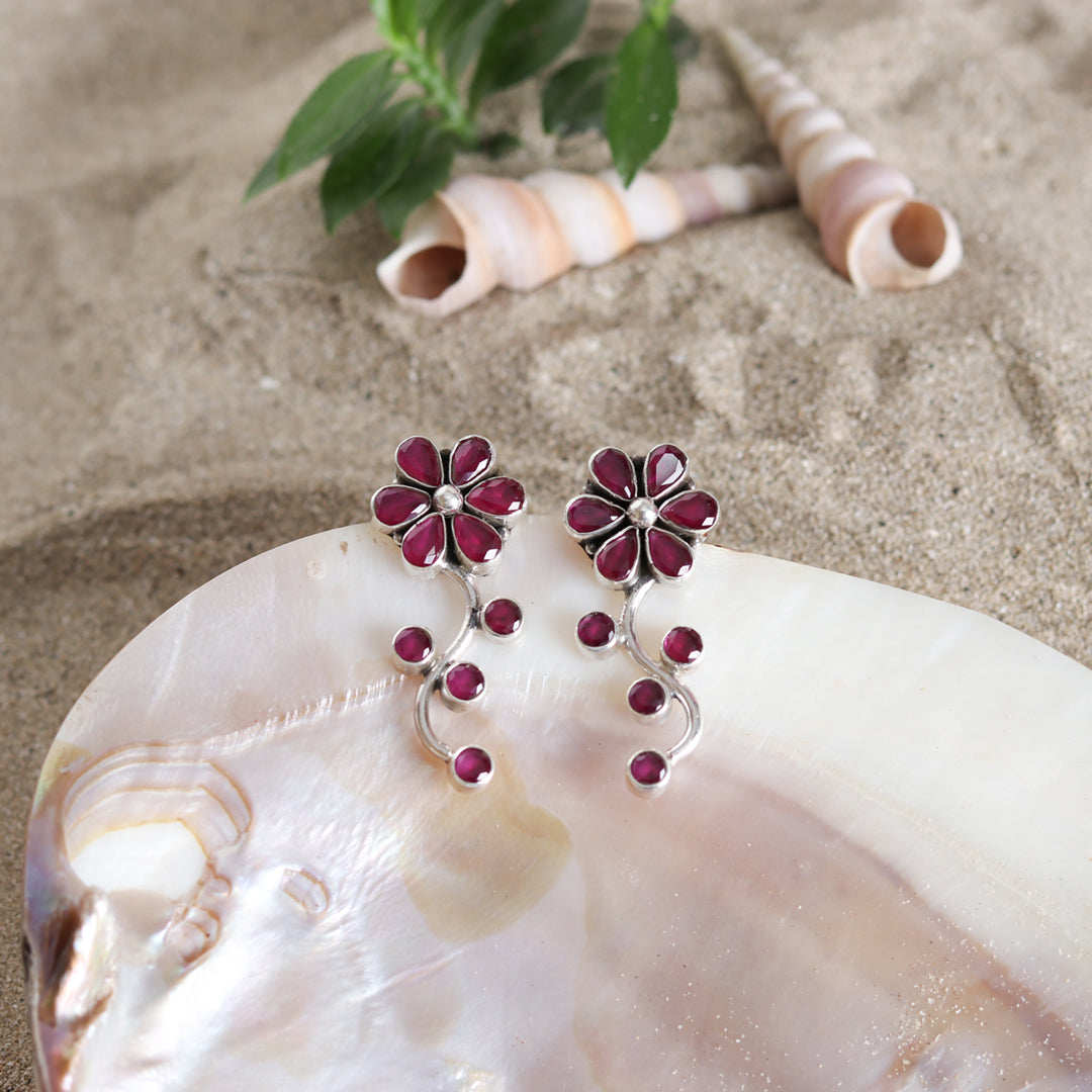 Floral Ruby Earrings-0