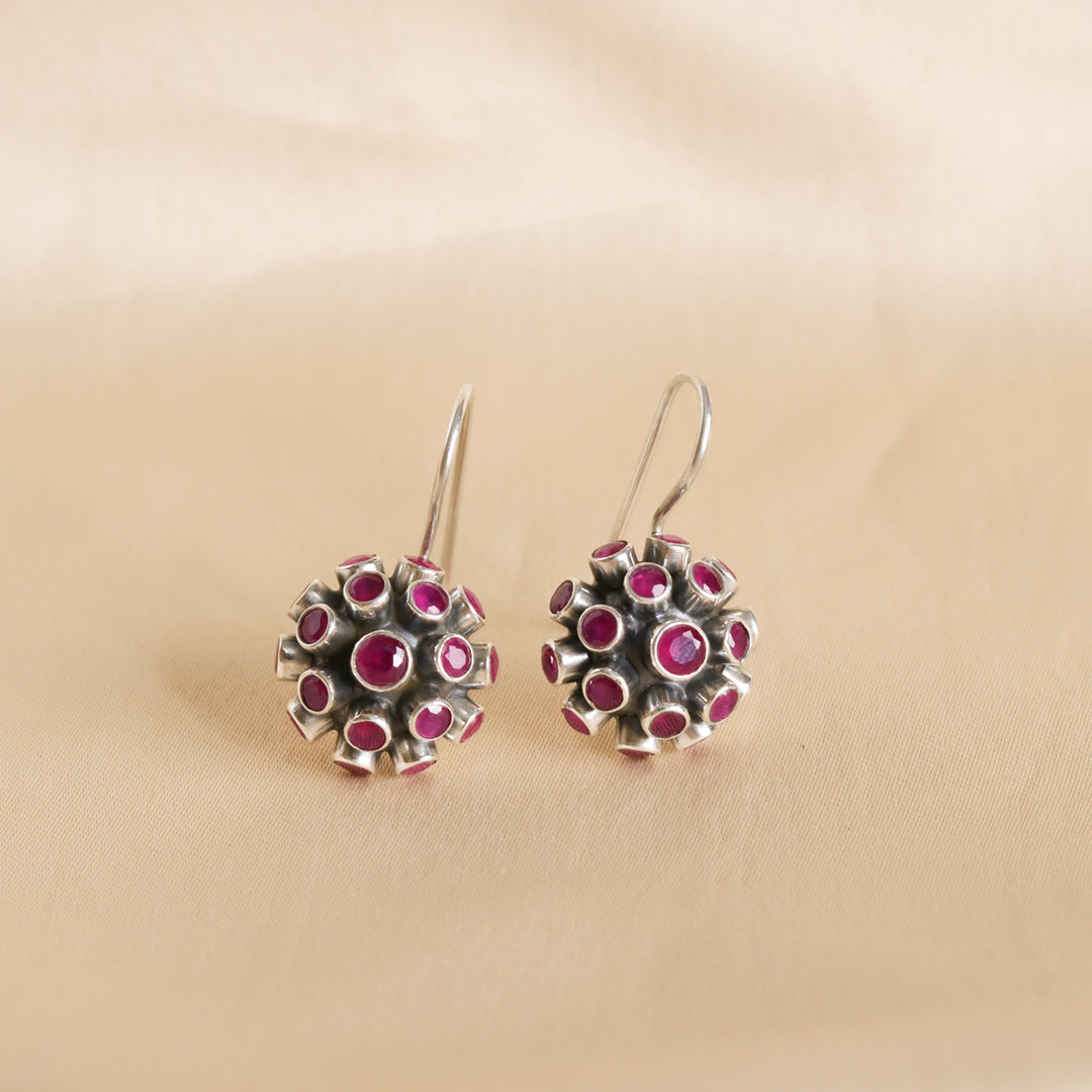 Spiked Hydro Ruby Earrings-0