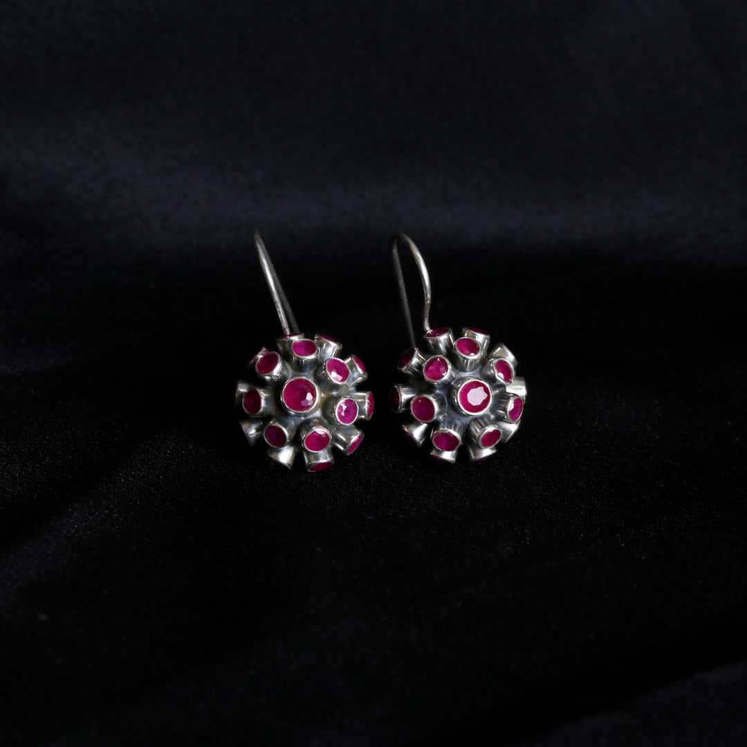 Spiked Hydro Ruby Earrings-3
