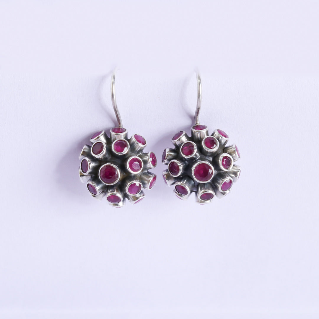 Spiked Hydro Ruby Earrings-4