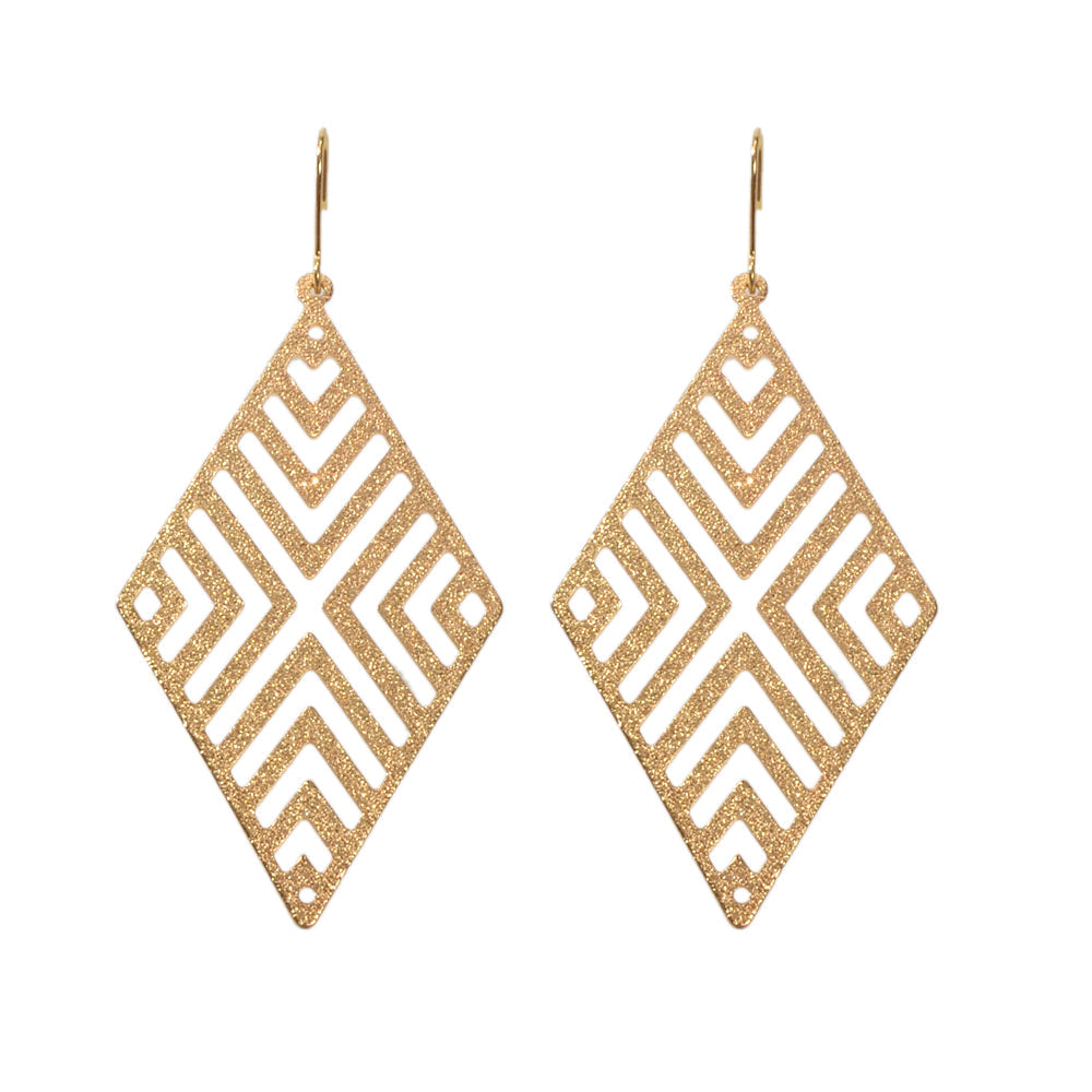 Hollow out Geometric Rhombus Drop Earrings Chic Ear Hook Boutique Jewellery-1