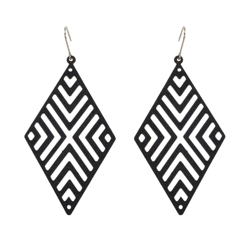 Hollow out Geometric Rhombus Drop Earrings Chic Ear Hook Boutique Jewellery-6
